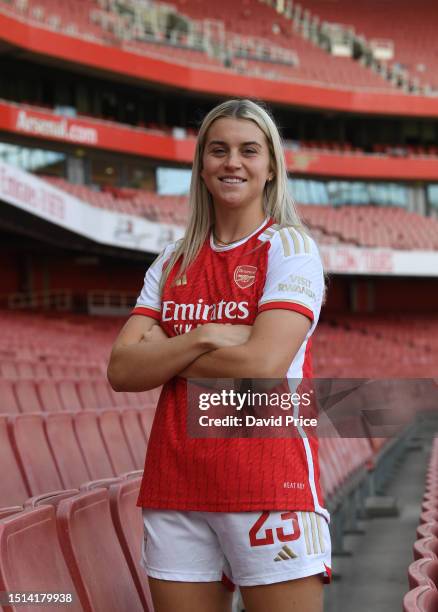 Alessia Russo signs for Arsenal at Emirates Stadium on July 04, 2023 in London, England.