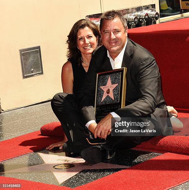 Vince Gill and Amy Grant attend Gill's induction into the Hollywood Walk of Fame on September 6, 2012 in Hollywood, California.