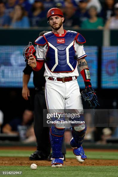 Texas Ranger Heim Jonah Heim of the Texas Rangers on the field in the ninth inning ...
