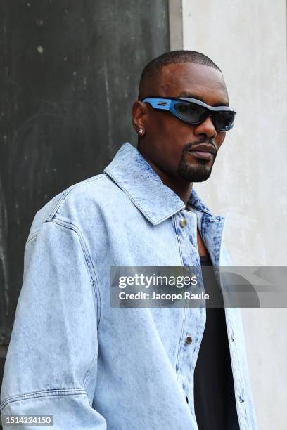 Serge Ibaka attends the Alexandre Vauthier Haute Couture Fall/Winter 2023/2024 show as part of Paris Fashion Week on July 04, 2023 in Paris, France.