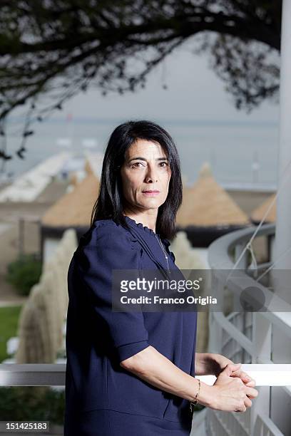 Film director Hiam Abbass from the film 'Inheritance' poses during the 69th Venice Film Festival at the Venice Days on September 5, 2012 in Venice,...