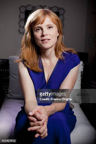 Actress Isabelle Carre from the film 'Cherchez Hortense' poses during the 69th Venice Film Festival at the JLC space on September 2, 2012 in Venice,...