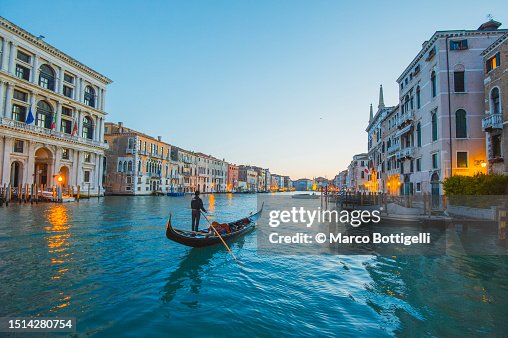 Italy, Veneto, Venice, Gondola on Canal Grande