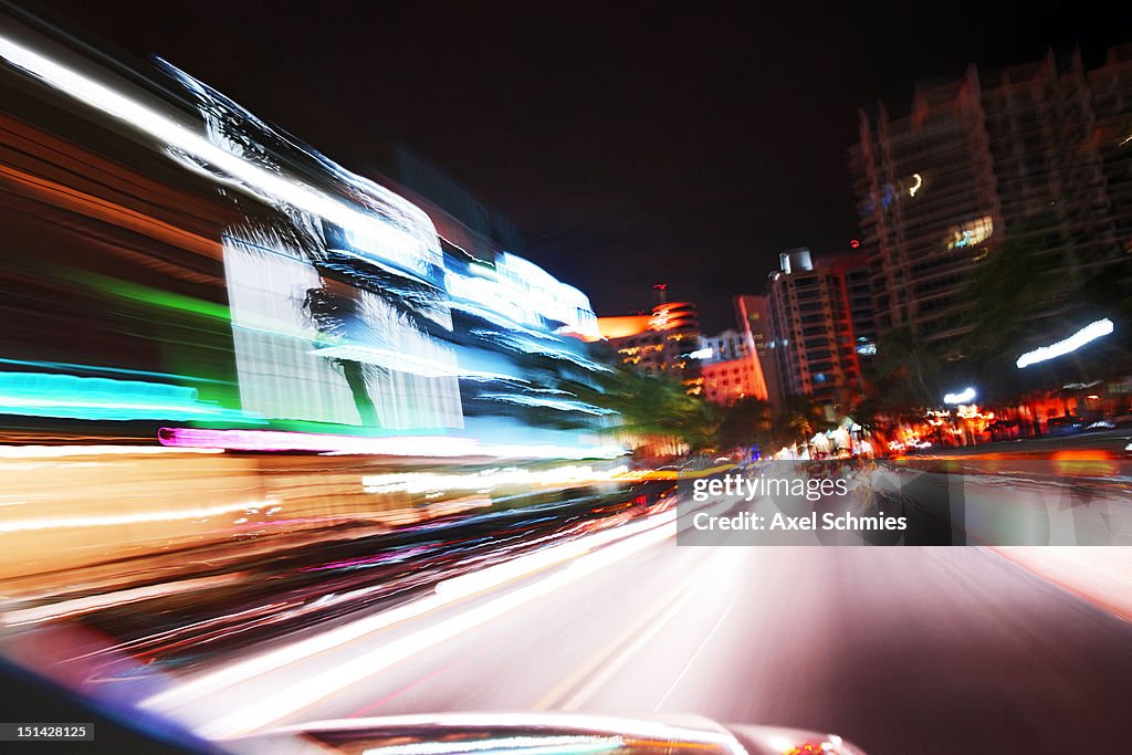 Miami Light Path Colorful Dynamic Light Trails In Miami High-Res Stock Photo - Getty Images