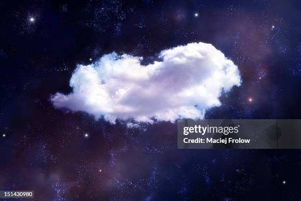 ilustrações de stock, clip art, desenhos animados e ícones de puffy cloud in space - nuvens fofas