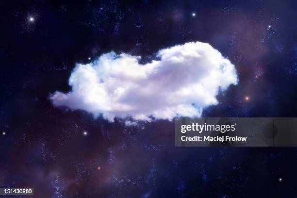 puffy cloud in space - night sky stock illustrations