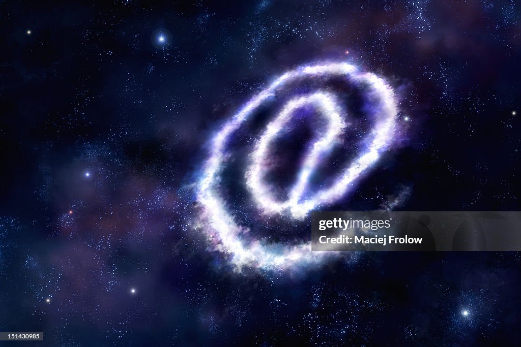 Space cloud shape of at symbol