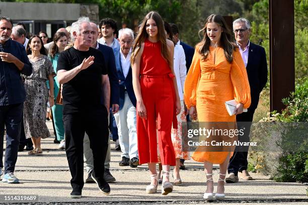 Crown Princess Leonor of Spain and Princess Sofia of Spain attend a meeting-Workshop on Innovation, teamwork and creativity, with Spanish chef Ferran...