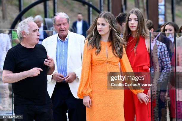 Crown Princess Leonor of Spain and Princess Sofia of Spain attend a meeting-Workshop on Innovation, teamwork and creativity, with Spanish chef Ferran...