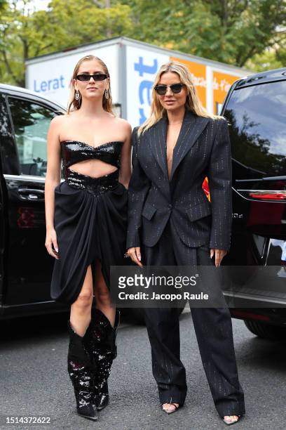 Valentina Ferragni and Veronica Ferraro attend the Alexandre Vauthier Haute Couture Fall/Winter 2023/2024 show as part of Paris Fashion Week on July...