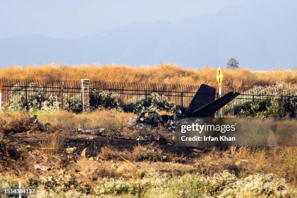 According CalFire a Cessna carrying six people crashed near Auld Road X Briggs Road in field killing al six. Charred remains of Cessna plane lies...