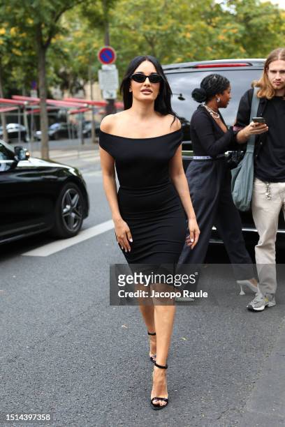 Amina Muaddi attends the Alexandre Vauthier Haute Couture Fall/Winter 2023/2024 show as part of Paris Fashion Week on July 04, 2023 in Paris, France.