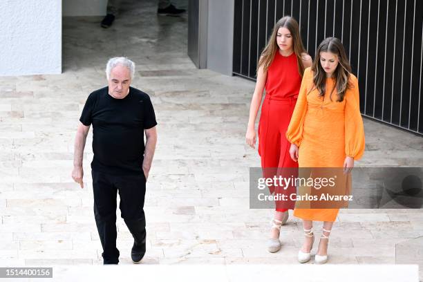 Crown Princess Leonor of Spain and Princess Sofia of Spain attend a meeting-Workshop on Innovation, teamwork and creativity, with Spanish chef Ferran...