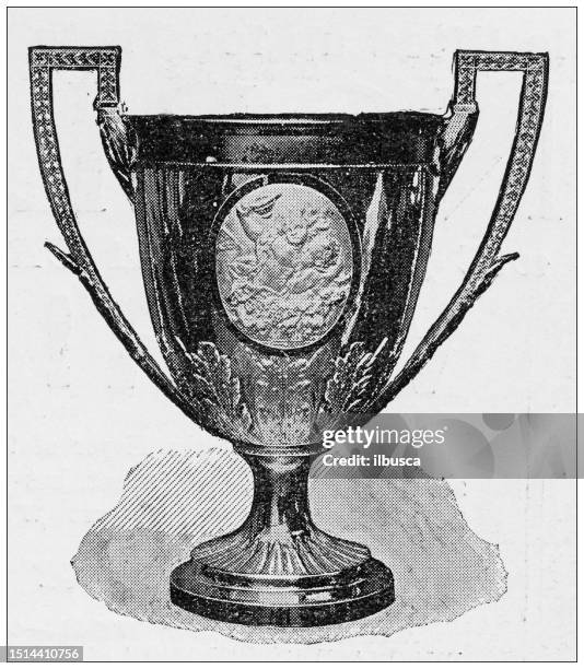 antikes bild aus britischer zeitschrift: wimbledon cup - hunting trophy stock-grafiken, -clipart, -cartoons und -symbole