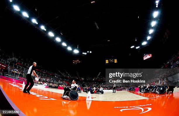 General view of play during the Men's Pool Phase Group A match between Great Britain and Japan on day 9 of the London 2012 Paralympic Games at the...