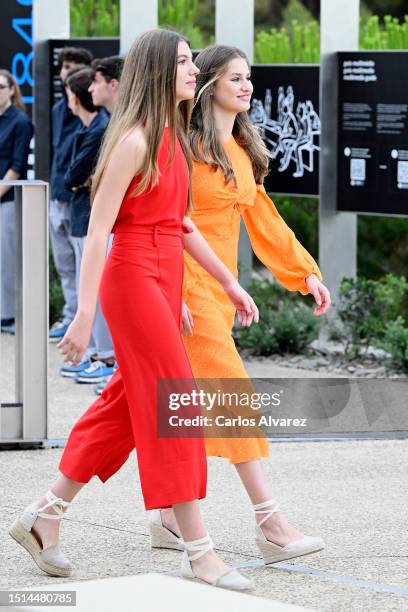 Crown Princess Leonor of Spain and Princess Sofia of Spain attend a meeting-Workshop on Innovation, teamwork and creativity, with Spanish chef Ferran...