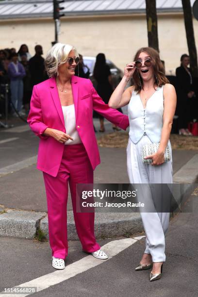 Emma Thompson and Gaia Romilly Wise attend the Giorgio Armani Privé Haute Couture Fall/Winter 2023/2024 show as part of Paris Fashion Week on July...