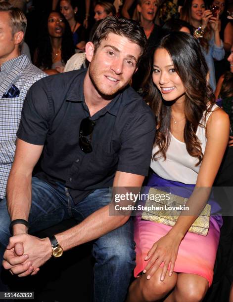 Actor Bryan Greenberg and actress Jamie Chung attend the Rebecca Minkoff Spring 2013 fashion show during Mercedes-Benz Fashion Week at The Theatre...