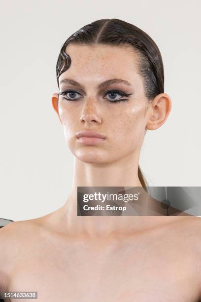 Headshot detail during the Giambattista Valli Haute Couture Fall/Winter 2023/2024 show as part of Paris Fashion Week on July 3, 2023 in Paris, France.