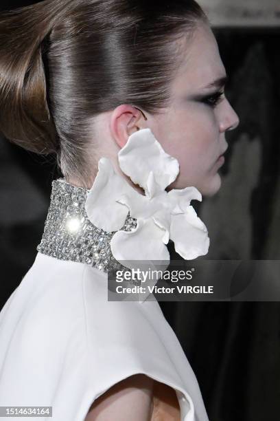 Model walks the runway during the Stephane Rolland Haute Couture Fall Winter 2023-2024 fashion show as part of the Paris Haute Couture Fashion Week...