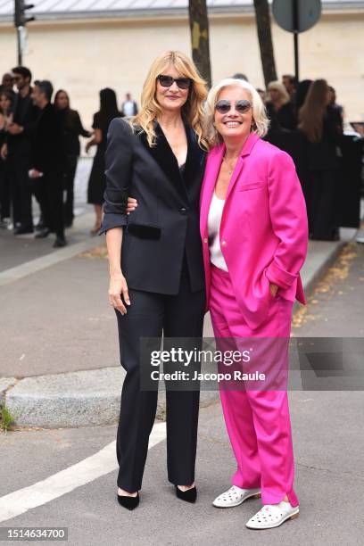 Emma Thompson and Laura Dern attend the Giorgio Armani Privé Haute Couture Fall/Winter 2023/2024 show as part of Paris Fashion Week on July 04, 2023...