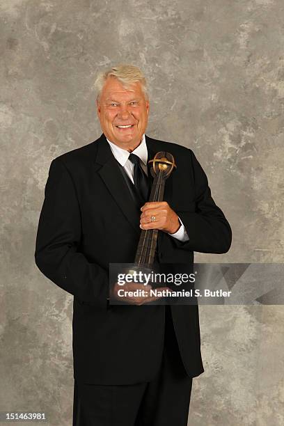 September 7: Inductee Don Nelson poses for a portrait prior to the 2012 Basketball Hall of Fame Enshrinement Ceremony on September 7, 2012 at the...