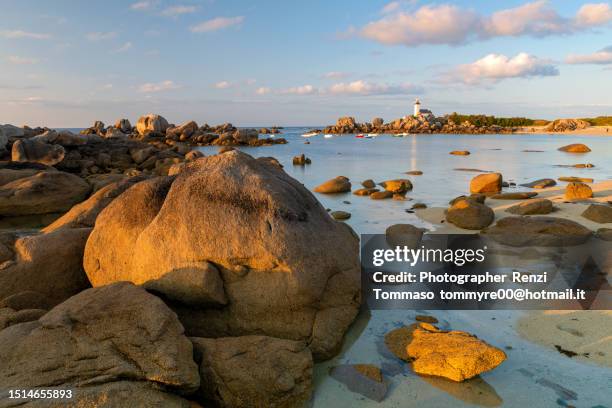 lighthouse of pontusval at sunset , brittany , france - finistere stock-fotos und bilder