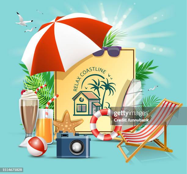 schild für tourismusorte - windsurfbrett stock-grafiken, -clipart, -cartoons und -symbole