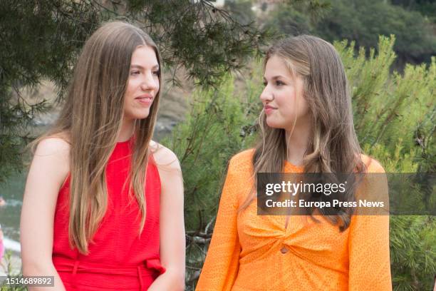 Princess Sofia and Princess Leonor of Asturias and Girona attend the meeting-workshop with a group of young participants in elBullifoundation...