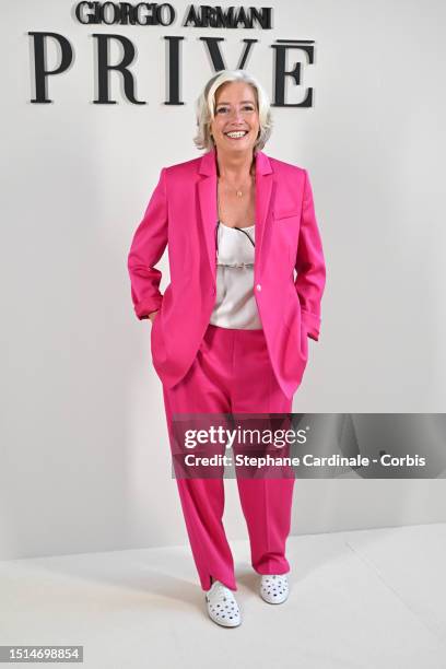 Emma Thompson attends the Giorgio Armani Privé Haute Couture Fall/Winter 2023/2024 show as part of Paris Fashion Week on July 04, 2023 in Paris,...