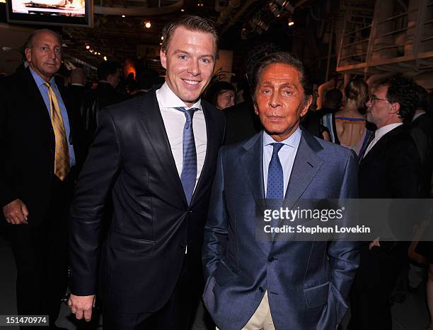 Actor Diego Klattenhoff and designer Valentino Garavani attends the Showtime and Time Warner Cable hosted premiere screening and reception to launch...