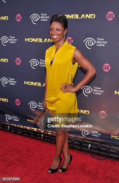 Actress Montego Glover attends the Showtime and Time Warner Cable hosted premiere screening and reception to launch the second season of "Homeland"...