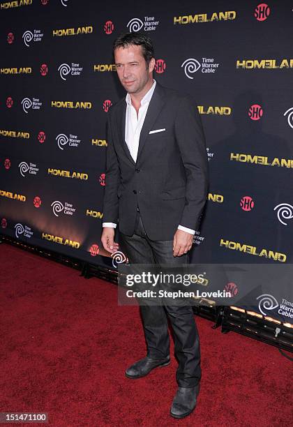 Actor James Purefoy attends the Showtime and Time Warner Cable hosted premiere screening and reception to launch the second season of "Homeland" at...