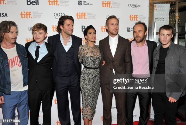 Actors Ben Mendelsohn, Dane DeHaan, Bradley Cooper, Eva Mendes, Ryan Gosling, Writer/Director Derek Cianfrance and actor Emory Cohen attend "The...