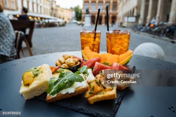 aperitivo time in italy - rimini stock pictures, royalty-free photos & images
