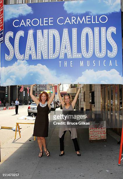 Carolee Carmello and Kathie Lee Gifford attend the "Scandalous" Theater Marquee Installation at Neil Simon Theatre on September 7, 2012 in New York...