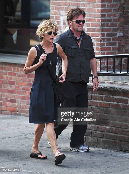 Meg Ryan and John Mellencamp are seen on September 7, 2012 in New York City.