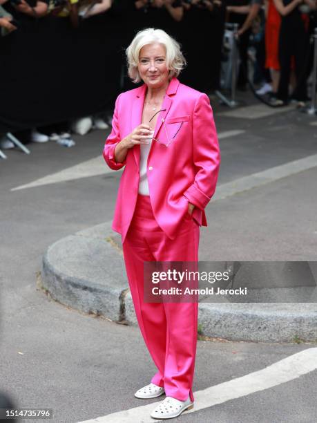 Emma Thompson attends the Giorgio Armani Privé Haute Couture Fall/Winter 2023/2024 show as part of Paris Fashion Week on July 04, 2023 in Paris,...