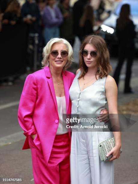 Emma Thompson and Gaia Romilly Wise attend the Giorgio Armani Privé Haute Couture Fall/Winter 2023/2024 show as part of Paris Fashion Week on July...