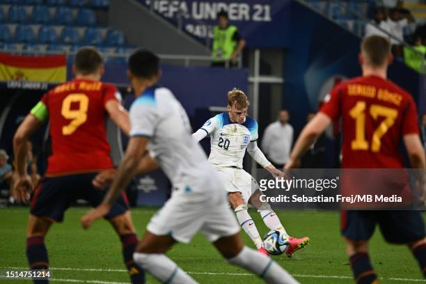 Cole Palmer during the UEFA Under-21 Euro 2023 final match between England and Spain on July 8, 2023 on Batumi Arena in Batumi, Georgia.