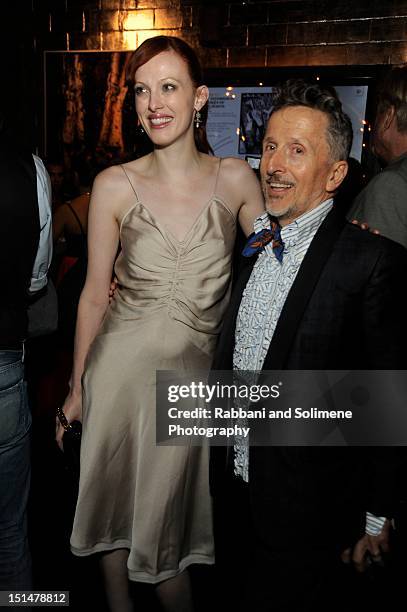 Karen Elson and Simon Doonan attends the Destination Iman Website Launch Party at Dream Downtown on September 7, 2012 in New York City.