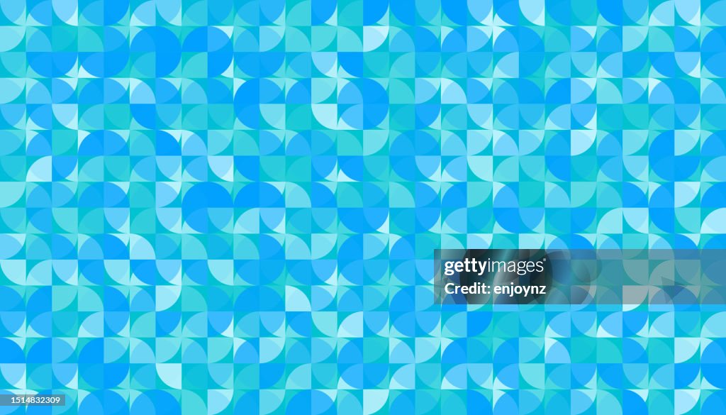 Funky Retro Blue Abstract Circle Pattern Vector Illustration High-Res ...