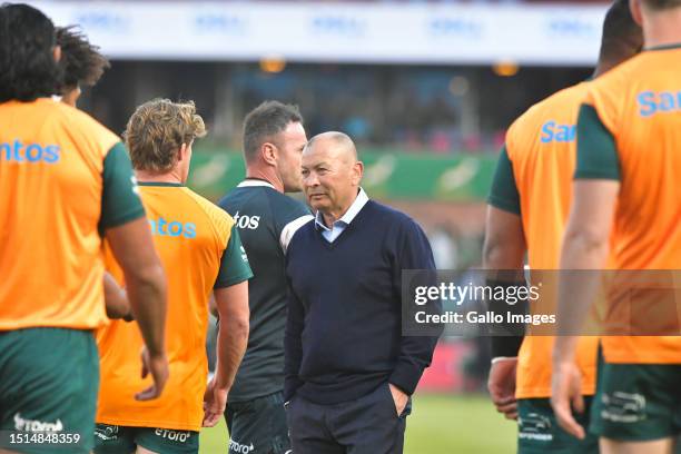 Eddie Jones Australia during the Rugby Championship match between South Africa and Australia at Loftus Versfeld Stadium on July 08, 2023 in Pretoria,...