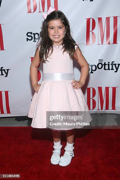 Sophia Grace Brownlee arrives at the 2012 BMI Urban Awards honoring Mariah Carey at the Saban Theatre on September 7, 2012 in Beverly Hills,...