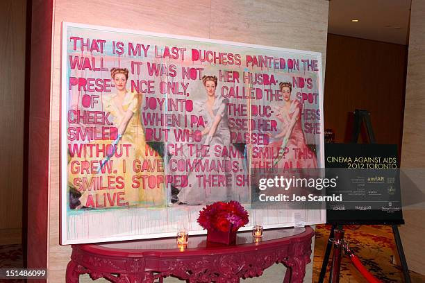 General view of the atmosphere at amfAR Cinema Against AIDS TIFF 2012 during the 2012 Toronto International Film Festival at Shangri-La Hotel on...