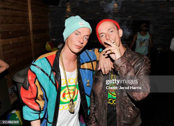 Twins Thurman Sewell and Sidney Sewell attend the vitaminwater post party for the cast of "Spring Breakers" during the 2012 Toronto International...