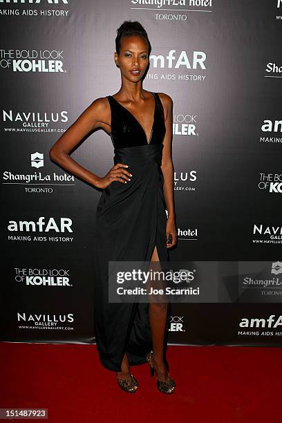 Model Yasmin Warsame attends amfAR Cinema Against AIDS TIFF 2012 during the 2012 Toronto International Film Festival at Shangri-La Hotel on September...