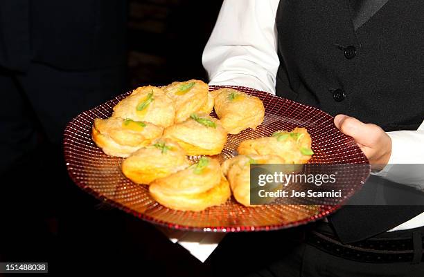 General view of the food at amfAR Cinema Against AIDS TIFF 2012 during the 2012 Toronto International Film Festival at Shangri-La Hotel on September...