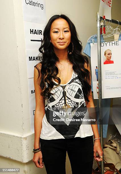 Designer Jen Kao attends the Jen Kao show during Spring 2013 Mercedes-Benz Fashion Week at New York Public Library - Celeste Bartos on September 7,...