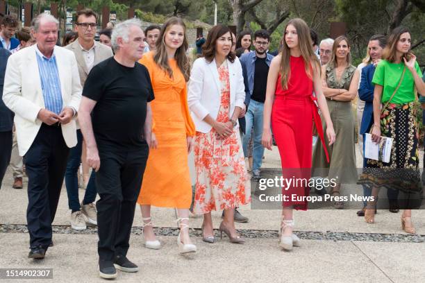 Chef Ferran Adria , Infanta Doña Sofia , and Princess Leonor of Asturias and Girona , attend the Meeting-workshop, together with a group of young...